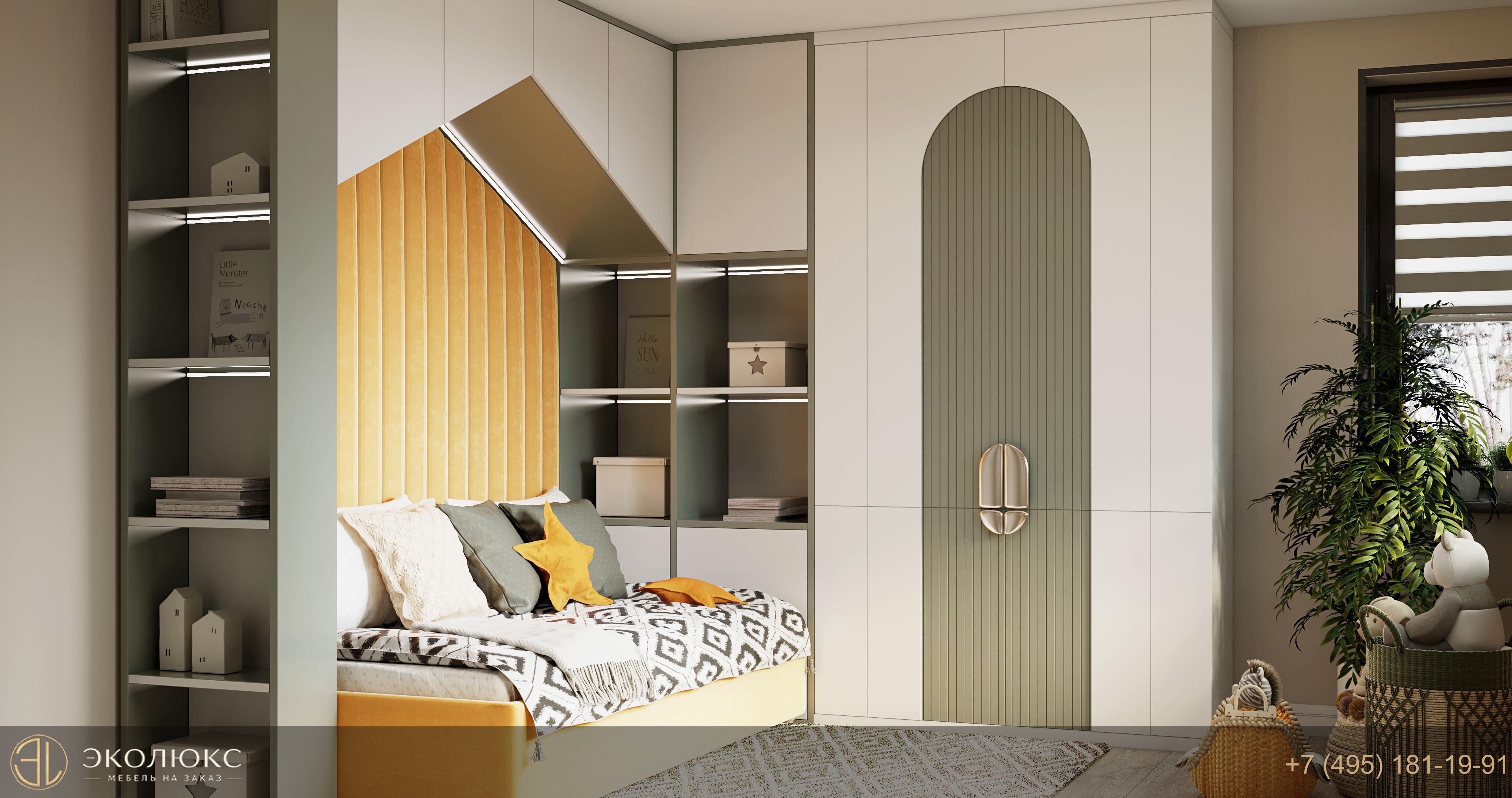 Детская мебель в сканди стиле с арочным декором фото 4