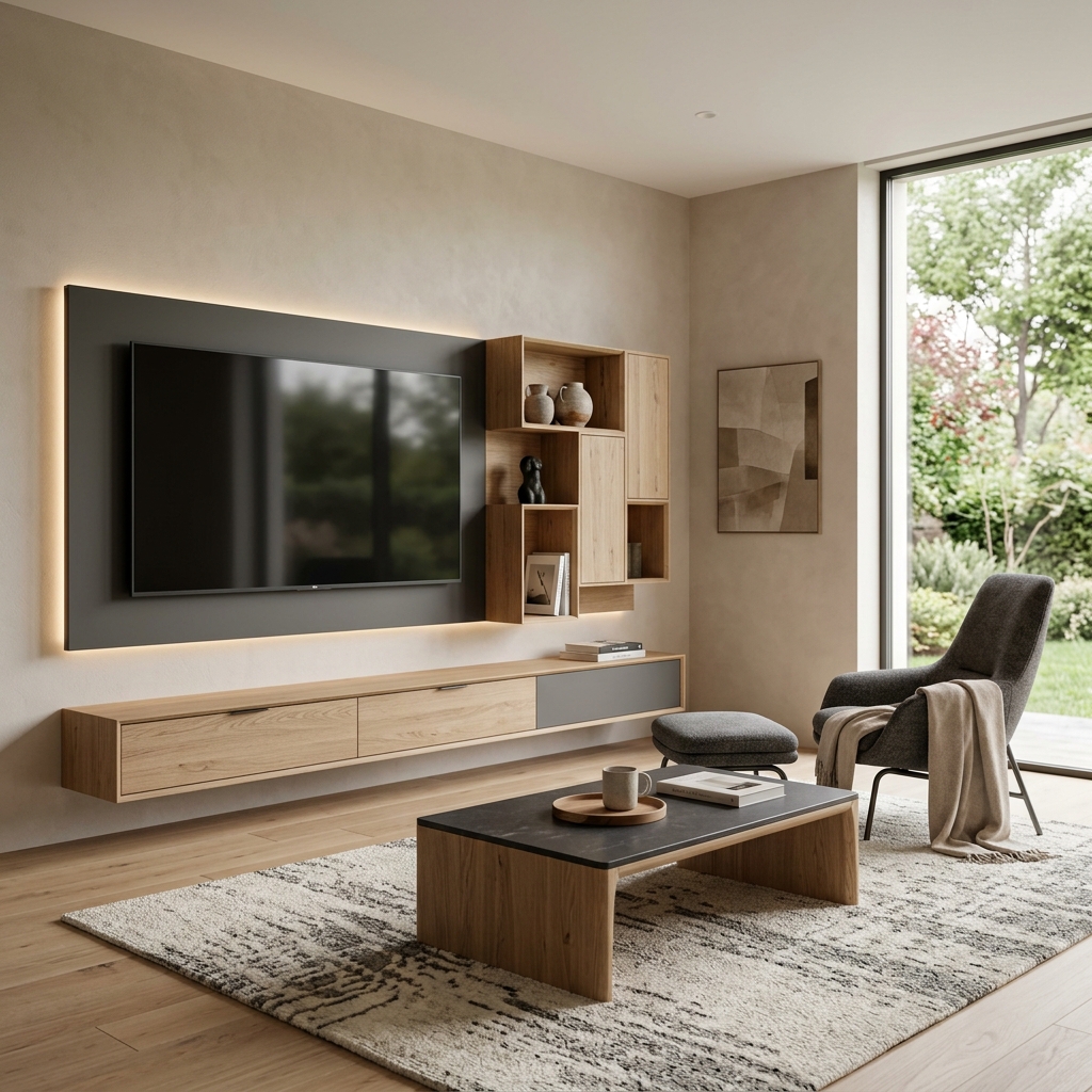 Современная ТВ-зона для гостиной